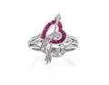 A Platinum White Gold Ruby and Diamond Ring