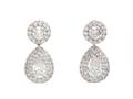 A Pair of 18 Karat White Gold and Diamond Drop Earrings