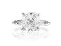 A White Gold and Cushion Cut Diamond Ring