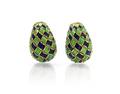A Pair of 18 Karat Yellow Gold and Polychrome Enamel Earclips Italian