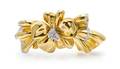 An 18 Karat Yellow Gold and Diamond Bow Brooch Circa 1960