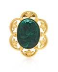 An Antique Yellow Gold and Malachite Cameo Brooch