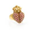 An 18 Karat Yellow Gold Ruby and Diamond Ring KieselsteinCord