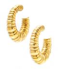 A Pair of 18 Karat Yellow Gold Hoop Ear Clips