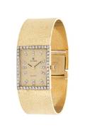 A 14 Karat Yellow Gold and Diamond Wristwatch Cyma