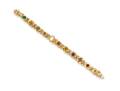 A Vintage 14 Karat Yellow Gold and Multi Gem Charm Slide Bracelet