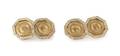 A Pair of Platinum Topped 10 Karat Yellow Gold Cufflinks