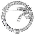 A White Gold and Diamond Circle Brooch