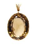 An 18 Karat Yellow Gold and Smokey Quartz Pendant