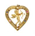 An 18 Karat Yellow Gold and Multi Gemstone Cupid Heart Pendant Cherny