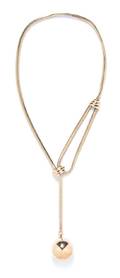A 14 Karat Yellow Gold Lariat Necklace