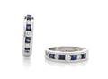 A Pair of 14 Karat White Gold Diamond and Sapphire Earrings