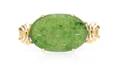 A Yellow Gold and Nephrite Jade Brooch