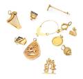 A Collection of Yellow Gold Jewelry