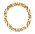 An 18 Karat Yellow Gold Brick Link Necklace