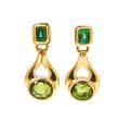 A Pair of 18 Karat Yellow Gold Tourmaline and Peridot Earrings Susan Berman