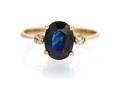 A 14 Karat Yellow Gold Sapphire and Diamond Ring