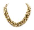 A 14 Karat Yellow and White Gold Byzantine Chain Necklace