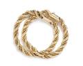 A Pair of 14 Karat Yellow Gold Bracelets