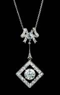 An Edwardian Platinum and Diamond Pendant