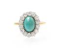 An 18 Karat Gold Turquoise and Diamond Ring Tiffany  Co