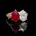 A Fine 18 Karat Yellow Gold Ruby and Diamond Ring Tiffany  Co Circa 1936