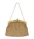 A 14 Karat Gold Sapphire and Diamond Mesh Purse