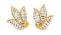 A Pair of Vintage Platinum Yellow Gold and Diamond Leaf Motif Earclips Circa 1950