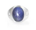 A Platinum Burmese Star Sapphire and Diamond Ring Circa 1955