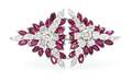 An 18 Karat White Gold Diamond and Ruby Brooch