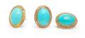 A Yellow Gold and Turquoise Demi Parure