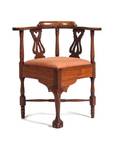 An American Walnut Corner Chair
