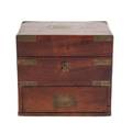 An American Victorian Brass Banded Mahogany Travelling Apothecarys Box