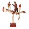 An American Folk Art Carved Wood and Polychrome Whirligig