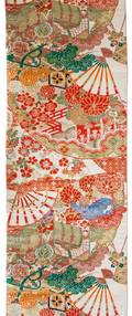 A Japanese Colored Silk Brocade Obi