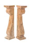 A Pair of Carved Pine Columns