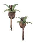 A Pair of Cast and Patinated Metal SingleLight Sconces