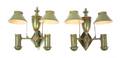A Pair of Tole TwoLight Sconces