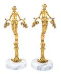 A Pair of Louis XVI Style Gilt Bronze Figural Tie Backs