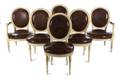 An Assembled Suite of Louis XVI Style Painted Armchairs