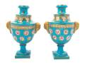 A Paris of Sevres Style Porcelain Urns