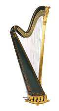 An English Painted and Parcel Gilt Harp