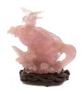 A Chinese Carved Rose Quartz Figural Group