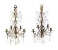 A Pair of Dutch Brass FiveLight Sconces