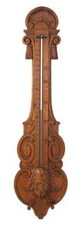 A Victorian Oak Thermometer