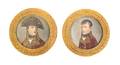 Two Continental Printed Portrait Medallions