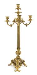 A Neoclassical Style Gilt Metal FourLight Candelabrum