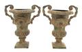A Pair of Neoclassical Style Iron Urns