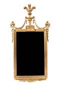 A Louis XVI Style Painted and Parcel Gilt Mirror
