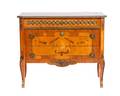 A Transitional Style Marquetry Commode